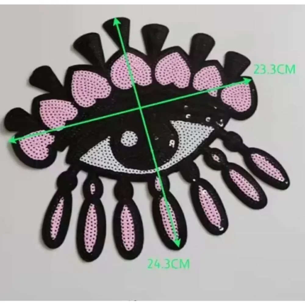 NWOT Drippy Pink Eyeball Appliques